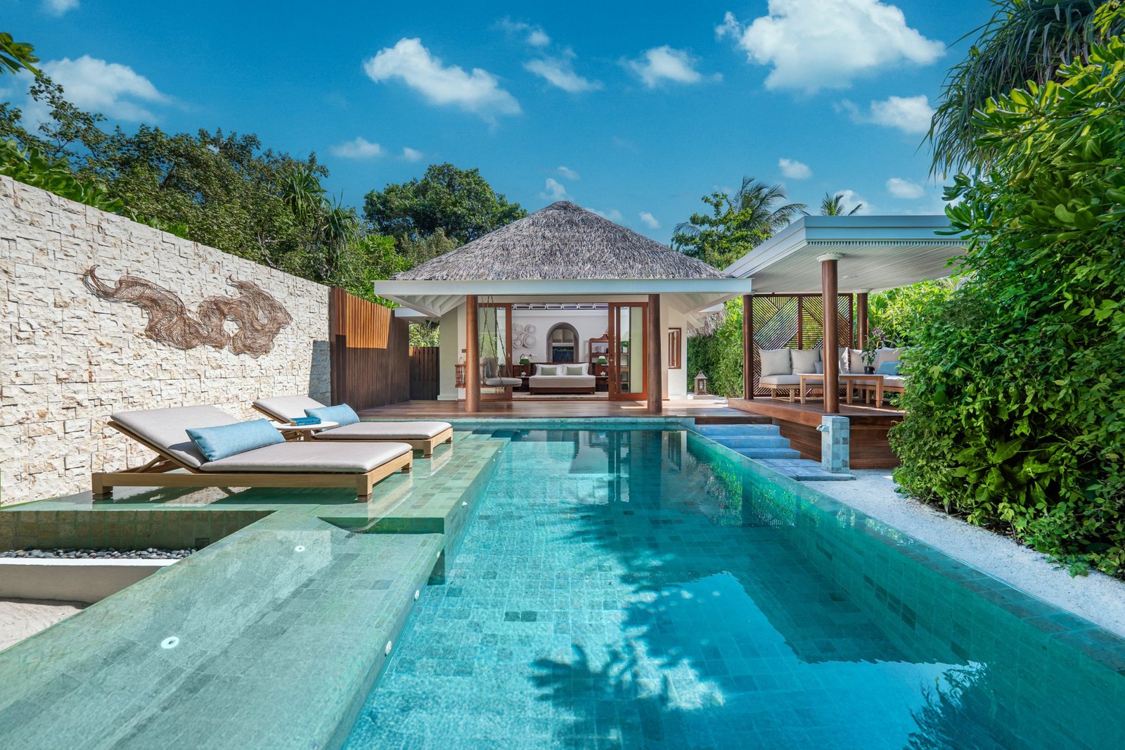 Beach Pool Villa at Anantara Kihavah Maldives Villas, photographed by Matheen Faiz